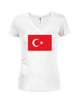 Turkish Flag Juniors V Neck T-Shirt