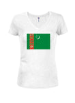 Turkmenistani Flag Juniors V Neck T-Shirt