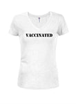 Vaccinated Juniors V Neck T-Shirt