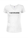 Vaccinated Juniors V Neck T-Shirt