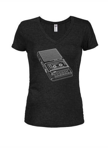 Vector Cassette Player Juniors V Neck T-Shirt