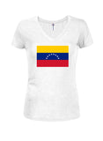 T-shirt à col en V pour juniors avec drapeau vénézuélien