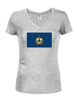 Camiseta con cuello en V para jóvenes con bandera del estado de Vermont