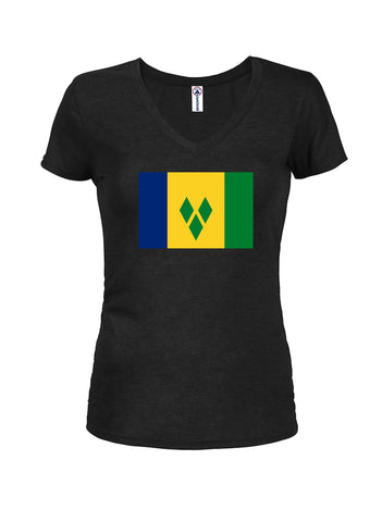 Vincentian Flag Juniors V Neck T-Shirt