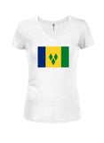 Camiseta con cuello en V de la bandera vicenciana para jóvenes