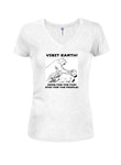 Visit Earth Alien Autopsy Juniors V Neck T-Shirt