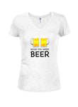 BEER Juniors V Neck T-Shirt