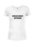 Worlds worst boyfriend Juniors V Neck T-Shirt
