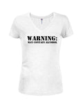 Warning May Contain Alcohol Juniors V Neck T-Shirt