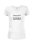 Warning shot???  Do I look like I’m made of bullets? Juniors V Neck T-Shirt