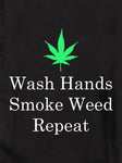 Wash Hands Smoke Weed Repeat Kids T-Shirt