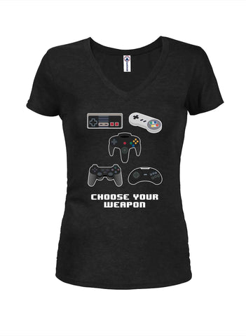 Choose your weapon controllers Juniors V Neck T-Shirt