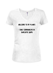 Welcome to my planet Juniors V Neck T-Shirt