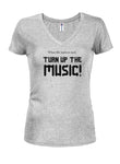 Quand la vie commence à être nulle, TURN UP THE MUSIC T-shirt col en V pour juniors