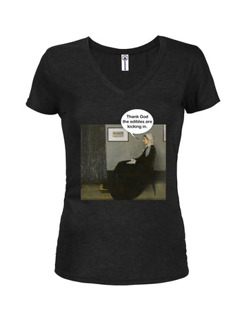 Whistler's Mother Edibles Juniors V Neck T-Shirt