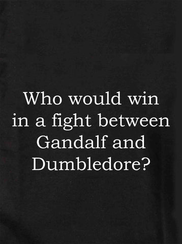 ¿Quién ganaría en una pelea entre Gandalf y Dumbledore? Camiseta para niños