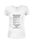 Women's 5 Most Deadly Vocabulary Words Juniors V Neck T-Shirt