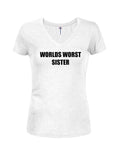 Camiseta con cuello en V para jóvenes, la peor hermana del mundo