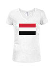Yemeni Flag Juniors V Neck T-Shirt