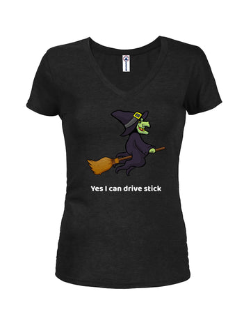 Yes I can drive stick Juniors V Neck T-Shirt