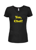 ¡Si, chef! Camiseta con cuello en V para jóvenes