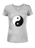 Yin Yang Symbol Juniors V Neck T-Shirt