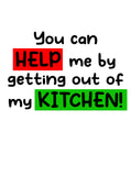 Puedes ayudarme saliendo de mi delantal de cocina