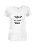 You can't buy happiness Juniors V Neck T-Shirt