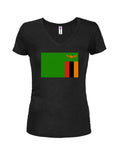 Zambian Flag Juniors V Neck T-Shirt