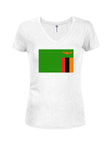 Zambian Flag Juniors V Neck T-Shirt