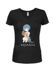 Zodiac Aquarius Juniors V Neck T-Shirt