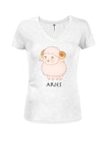 Zodiac Aries Juniors V Neck T-Shirt