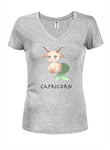 Zodiac Capricorn Juniors V Neck T-Shirt