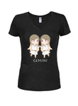 Zodiac Gemini Juniors V Neck T-Shirt