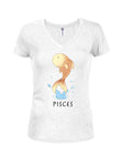 Zodiac Pisces Juniors V Neck T-Shirt