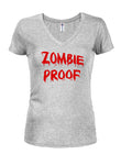 Zombie Proof Juniors V Neck T-Shirt