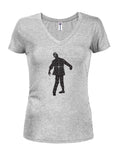 Zombie Target Juniors V Neck T-Shirt