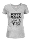 Zombie Walk  Juniors V Neck T-Shirt