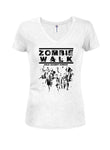 Zombie Walk  Juniors V Neck T-Shirt