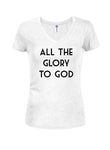 All The Glory To God Juniors V Neck T-Shirt