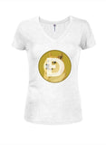 Dogecoin Juniors V Neck T-Shirt