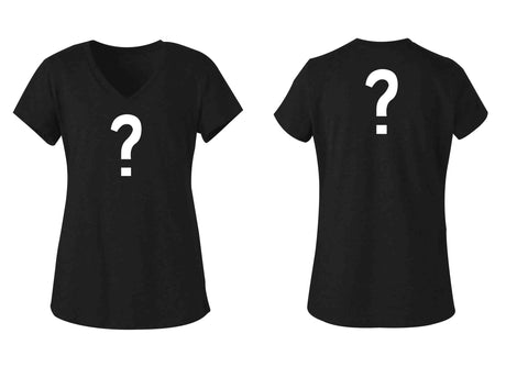 T-shirt junior à col en V avec image personnalisée devant et derrière - Vous choisissez l'image