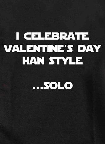 Celebro el día de San Valentín estilo han solo camiseta