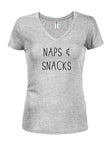 naps & snacks Juniors V Neck T-Shirt