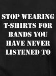 stop wearing t-shirts for bands you have never listened to T-Shirt