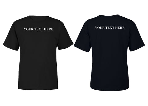 T-shirt pour tout-petits avec texte personnalisé devant et derrière - Vous choisissez le texte