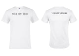 T-shirt pour jeunes avec texte personnalisé devant et derrière - Vous choisissez le texte